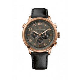Tommy Hilfiger horlogeband TH-145-1-34-1051-TH1790766 Leder Zwart + zwart stiksel
