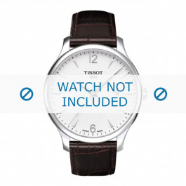 Tissot horlogeband T063.610.16.037.00 Leder Donkerbruin 20mm + bruin stiksel