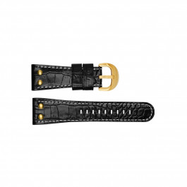 TW Steel horlogeband TWB89 Leder Zwart 30mm + wit stiksel