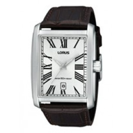 Lorus horlogeband VJ42-X068  Leder Bruin + bruin stiksel