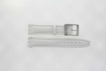 Horlogeband Swatch (alt.) 003WHI-17 Leder Wit 17mm