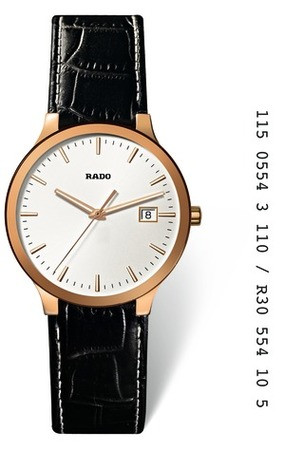 Horlogeband Rado 115.0554.3 / R070894610 Leder Zwart 16mm
