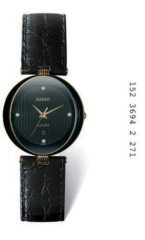 Horlogeband Rado 01.152.3694.2.271 / R070871410 Leder Zwart 4mm