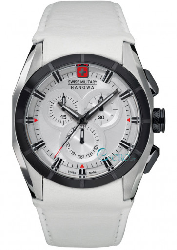 Horlogeband Swiss Military Hanowa 06-4191.33.001 Leder Wit