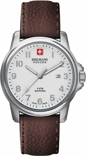 Swiss Military Hanowa horlogeband 06-4231-04-001 Leder Bruin 24mm + bruin stiksel