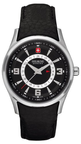 Horlogeband Swiss Military Hanowa 06-6155.04.007 Leder Zwart