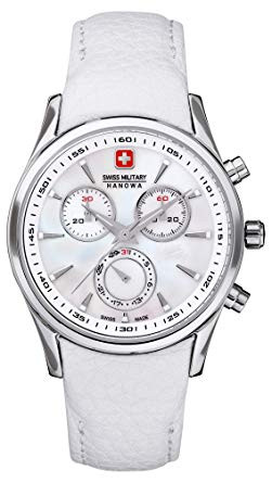 Horlogeband Swiss Military Hanowa 06.6156.04.001-87 Leder Wit 20mm