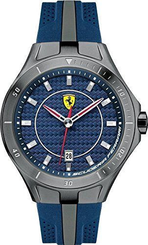 Ferrari horlogeband SF103.7 / 0830081 / SF689300057 / Scuderia Rubber Blauw 22mm