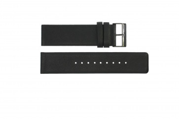 Horlogeband Obaku 116-Z Leder Zwart 24mm