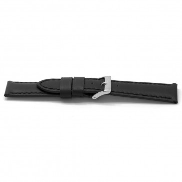 Horlogeband Universeel K122 Leder Zwart 28mm