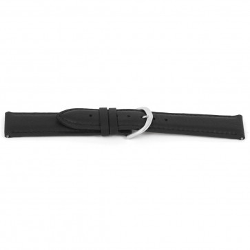 Horlogeband Universeel C144 Leder Zwart 12mm