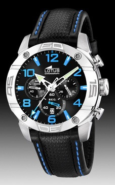 Horlogeband Lotus 15644-5 Leder Zwart 23mm