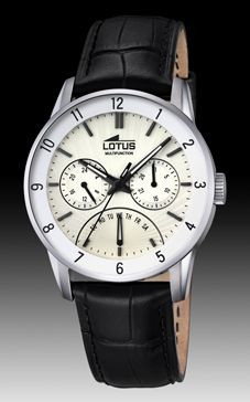 Horlogeband Lotus 18216/1 / 10116 Leder Zwart