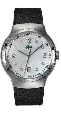 Lacoste horlogeband 2000374 / LC-09-3-14-0060 Leder Zwart 21mm + zwart stiksel