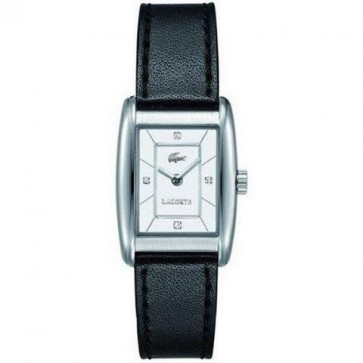 Lacoste horlogeband 2000642 / 2000643 / LC-49-3-14-2242 Leder Zwart 16mm + zwart stiksel