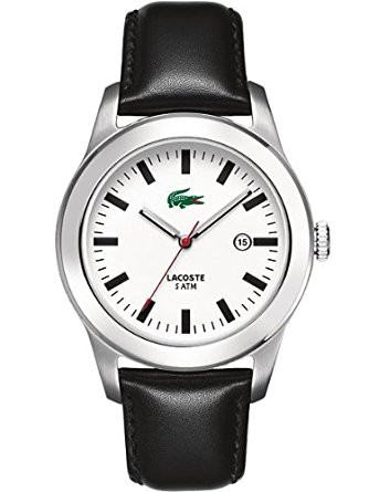 Lacoste horlogeband 2010482 / LC-11-1-14-0177 Leder Zwart 22mm + zwart stiksel