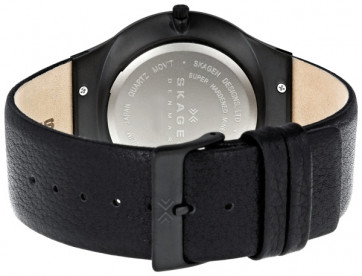 Skagen horlogeband 234XXLTLB Leder Zwart 27mm