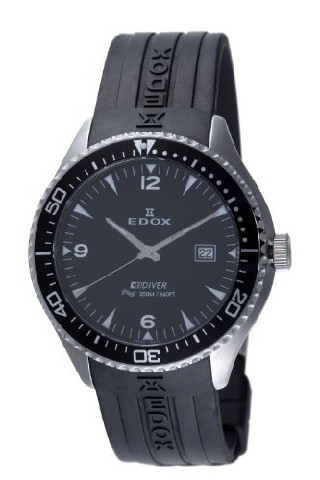 Horlogeband Edox 267961 / 70158 Rubber Zwart 22mm