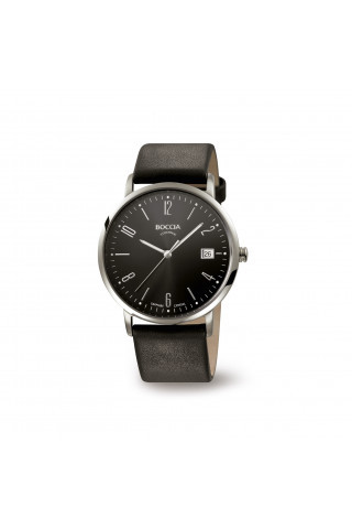 Horlogeband Boccia 3557-01 / 3557-02 / 3557 / 811 X410S21 Leder Zwart 21mm