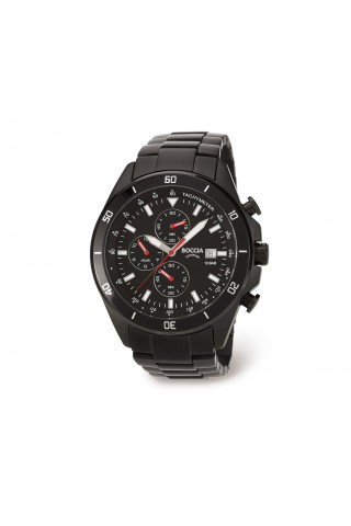 Horlogeband Boccia 3762-03 / 811 A3762AQSXC Staal Zwart 21mm