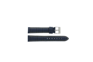 Horlogeband Universeel D378.05 Leder Blauw 22mm