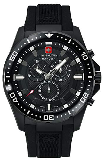 Horlogeband Swiss Military Hanowa 6-4212 Rubber Zwart