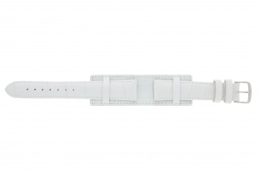 Horlogeband Universeel 61325.11.18 Onderliggend Leder Wit 18mm