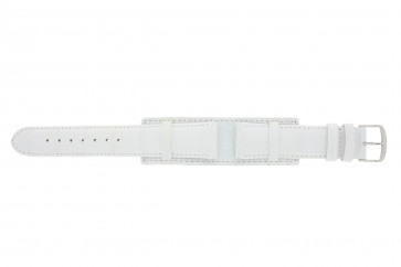 Horlogeband Universeel 61325.11.20 Onderliggend Leder Wit 20mm