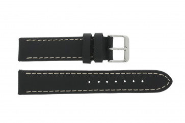 Horlogeband Universeel 61330.10.22XL Leder Zwart 22mm
