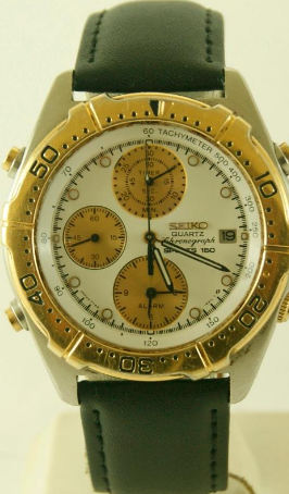 Horlogeband Seiko 7T42 6A0B / SDX014J1 Leder Zwart 20mm