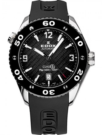 Horlogeband Edox 80061 Silicoon Zwart 22mm