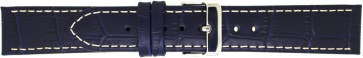 Horlogeband Universeel 808.05.24 Leder Blauw 24mm
