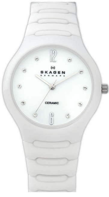 Horlogeband Skagen 817SSXC Keramiek Wit 22mm