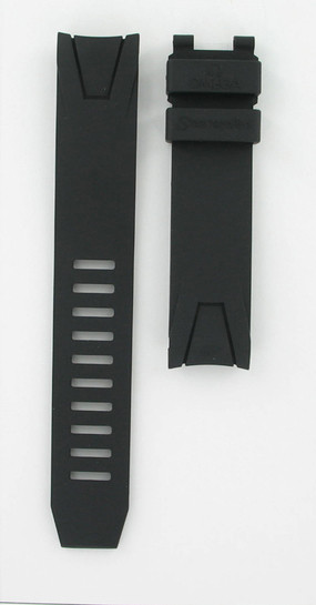 Horlogeband Omega 98000085 / 2254.50 Rubber Zwart 20mm