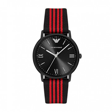 Horlogeband Armani AR11015 Leder/Textiel Zwart 22mm