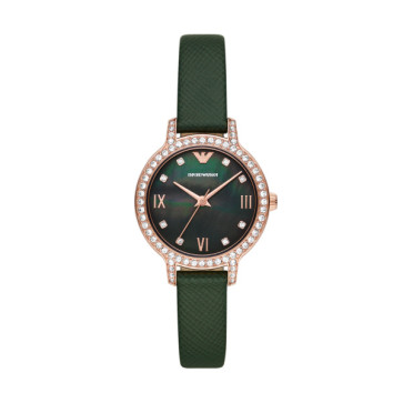Horlogeband Armani AR11577 Leder Groen 12mm