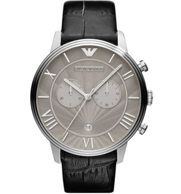 Horlogeband Armani AR1615 Leder Zwart 22mm