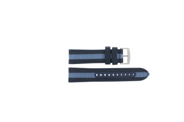 Horlogeband Armani AR1949 Leder/Textiel Blauw 22mm