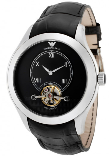 Horlogeband Armani AR4637 Leder Zwart 22mm