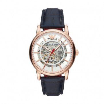 Horlogeband Armani AR60009 Leder Blauw 22mm