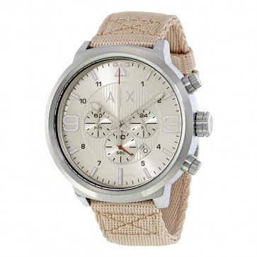 Horlogeband Armani AX1374 Nylon/perlon Lichtbruin 23mm