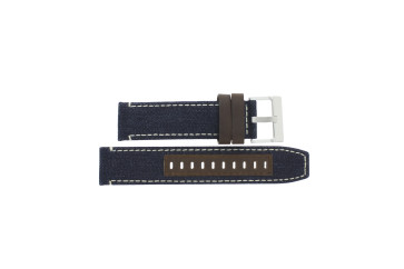 Horlogeband Armani Exchange AX1517 Leder/Textiel Blauw 22mm