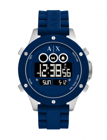 Horlogeband Armani Exchange AX1561 Silicoon Blauw 22mm