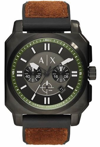 Horlogeband Armani Exchange AX1652 Leder/Kunststof Bruin 26mm