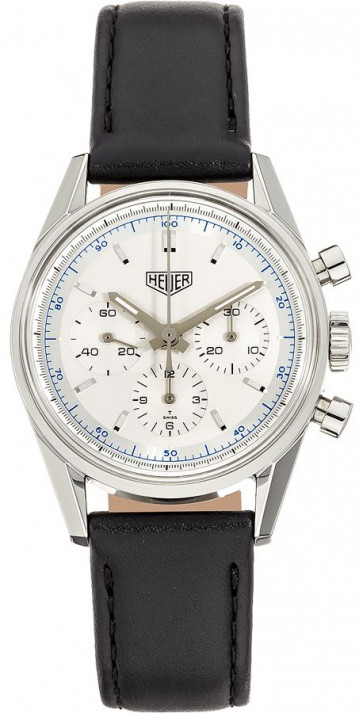 Horlogeband Tag Heuer CS3110 / BC0725 Leder Zwart 18mm
