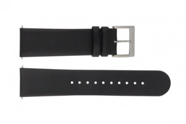 Horlogeband Mondaine BM20005 Leder Zwart 22mm