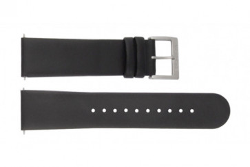 Horlogeband Mondaine BM20016 / BM20204 Leder Zwart 22mm