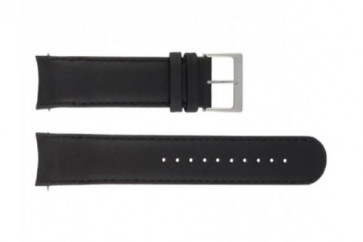 Horlogeband Mondaine BM20019 Leder Zwart 22mm