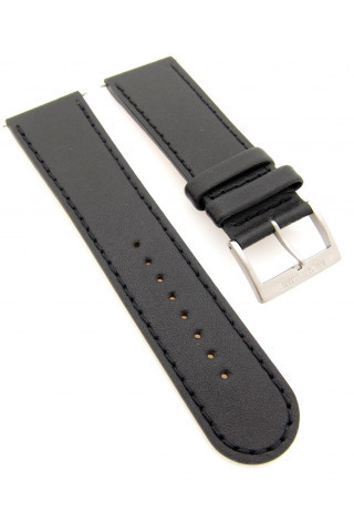 Mondaine horlogeband BM20056 / FE19424.20Q Leder Zwart 24mm + standaard stiksel