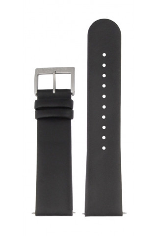 Horlogeband Mondaine BM20103 / BM20108 Leder Zwart 22mm